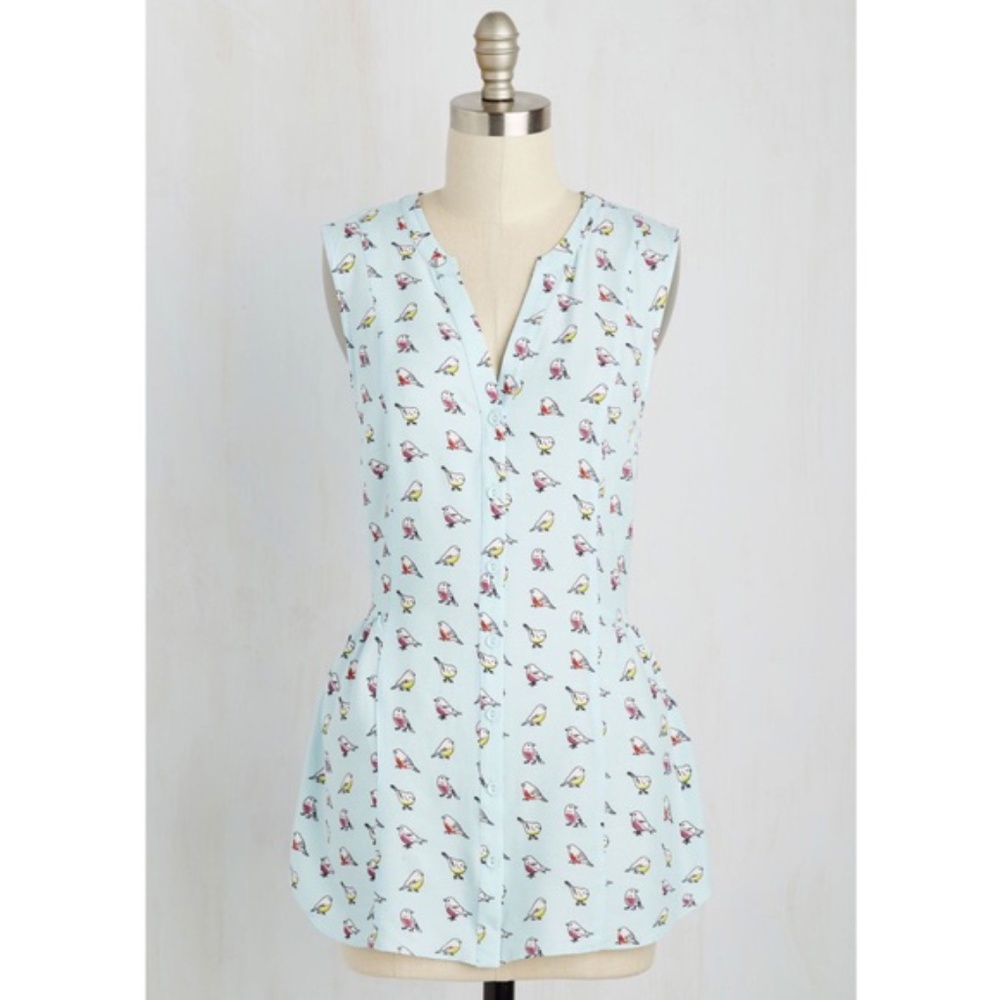 ModCloth Steadfast Sojourn Top in Birds 2x